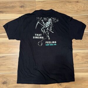 LAST CALL CO “That Sinking Feeling” Skull NWOT T Shirt Black sz. XL Streetwear